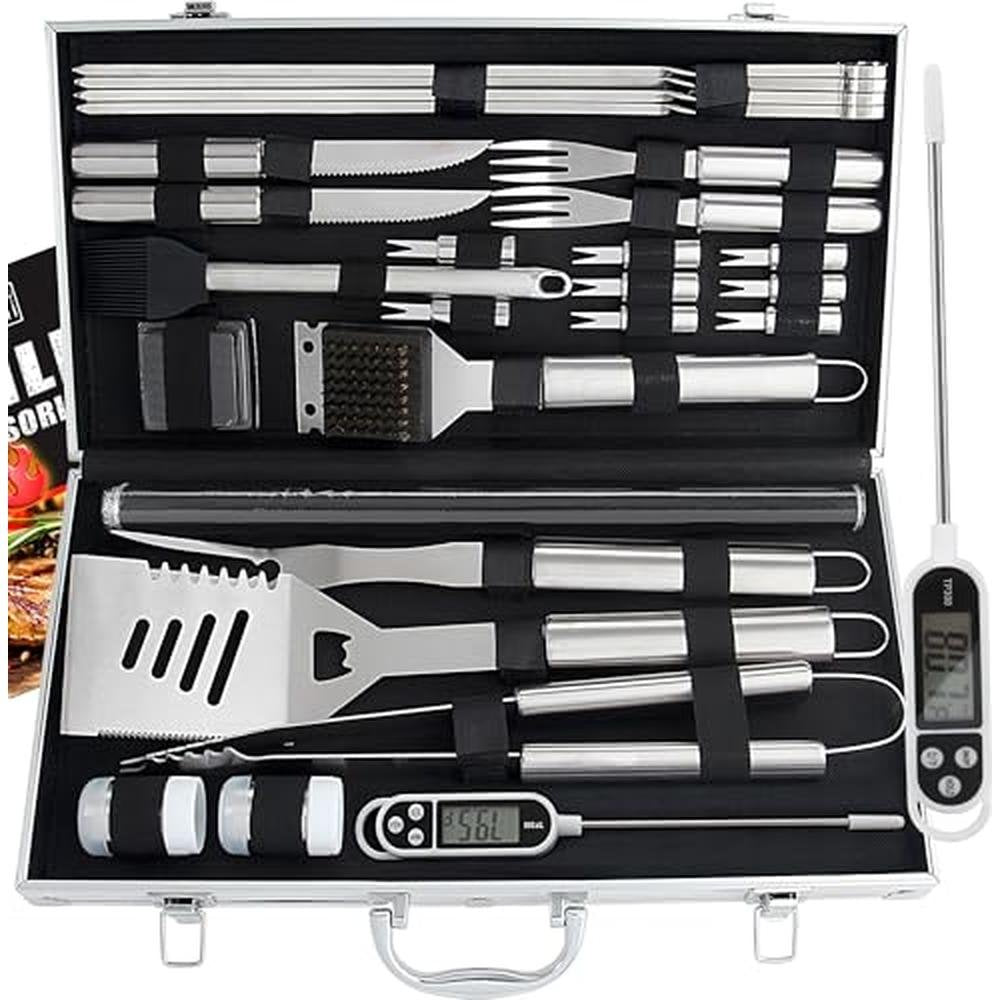 Set Grill: ROMANTICIST 28pcs BBQ Accessories Set with – Front View