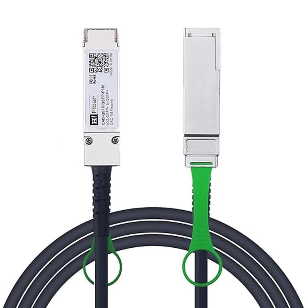 H!Fiber 40Gb QSFP+ DAC Cable: 40GBASE-CR4 – Front View