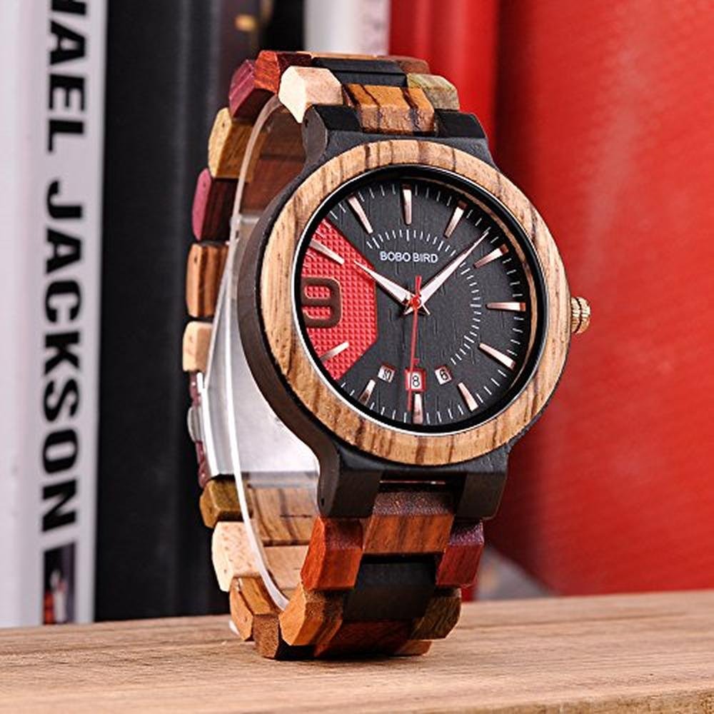 Men Bobo: BOBO BIRD Colorful Wooden Watches – Close-up Detail