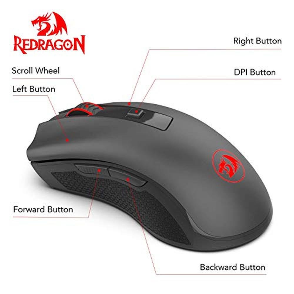 Redragon M652 Optical 2.4G Wireless Mouse with USB Receiver – Close-up Detail