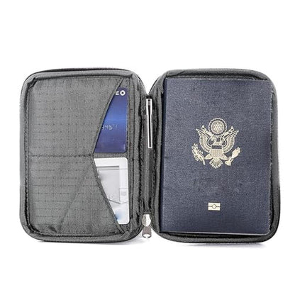 Passport Holder & Travel Wallet with RFID Blocking – Front View