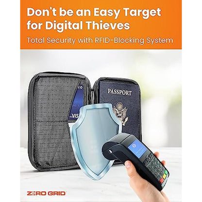 Passport Holder & Travel Wallet with RFID Blocking – Side View