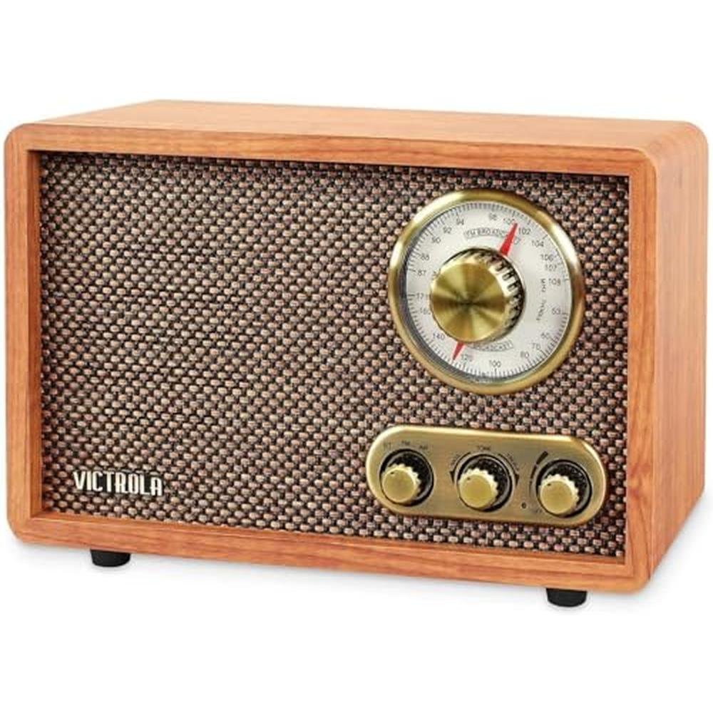 Victrola Willow: Victrola Willow Wood Bluetooth Radio – Front View