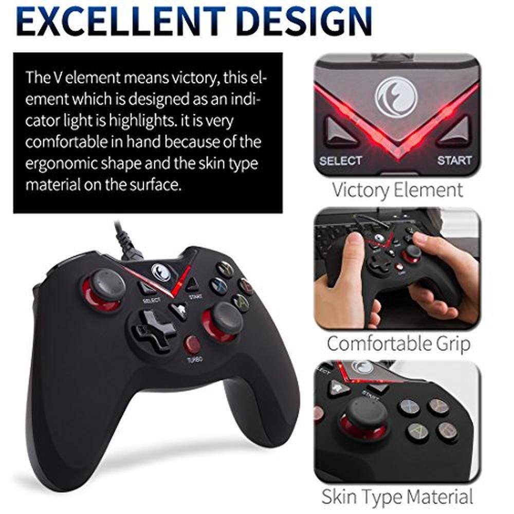 High-End Gaming Experience: IFYOO V-one Wired USB Controller – Close-up Detail