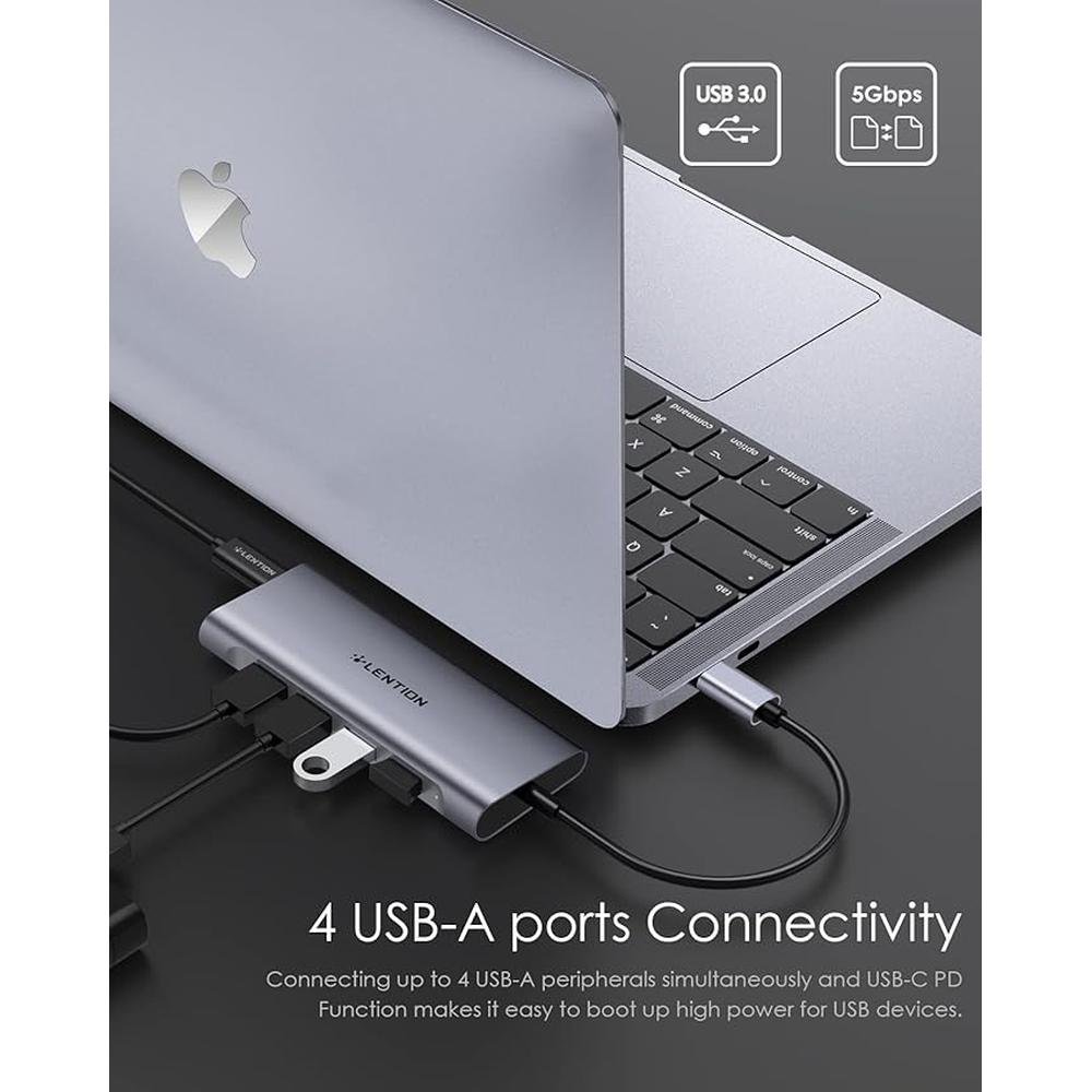 LENTION USB-C Multi-Port Hub with 4K HDMI Output – Close-up Detail