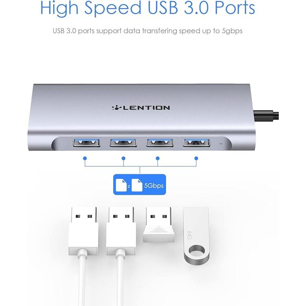 LENTION USB-C Multi-Port Hub with 4K HDMI Output – Packaging