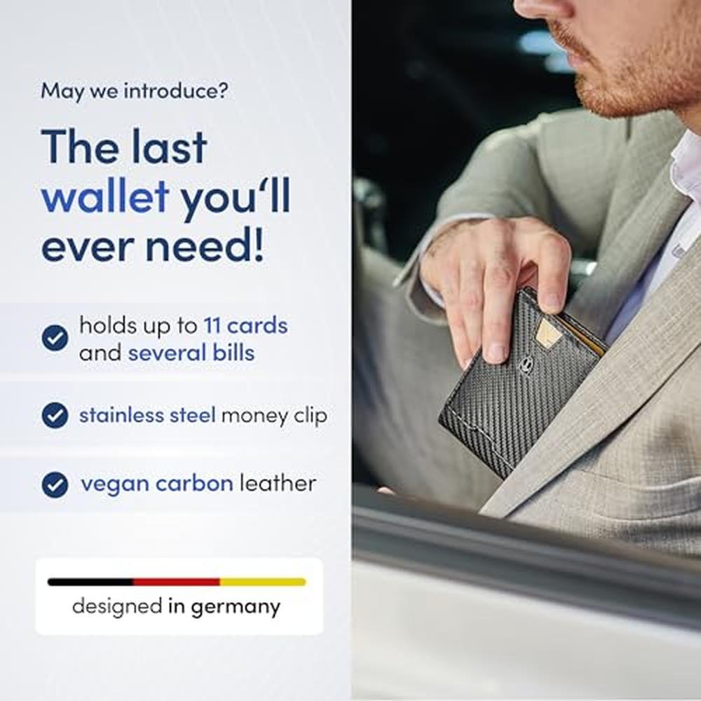 TRAVANDO Mens Wallet with Money Clip AUSTIN RFID Blocking – Side View