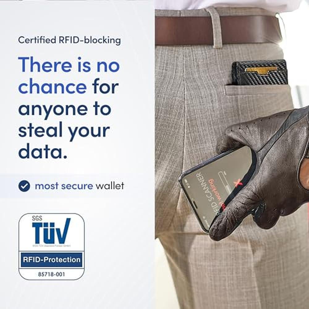 TRAVANDO Mens Wallet with Money Clip AUSTIN RFID Blocking – In Use