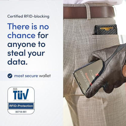 TRAVANDO Mens Wallet with Money Clip AUSTIN RFID Blocking – In Use