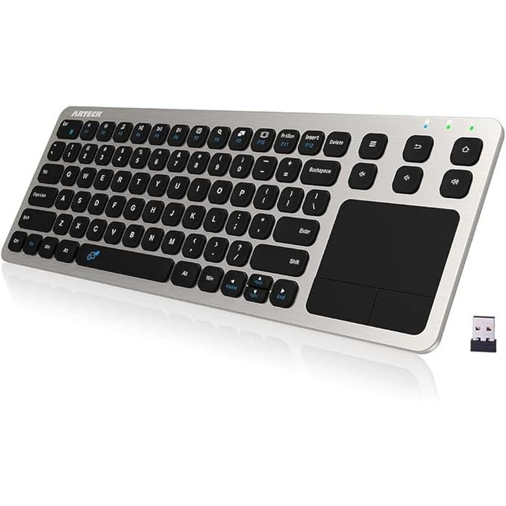 Arteck Keyboard: Arteck 2.4G Wireless Touch TV Keyboard – Front View
