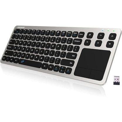 Arteck Keyboard: Arteck 2.4G Wireless Touch TV Keyboard – Front View