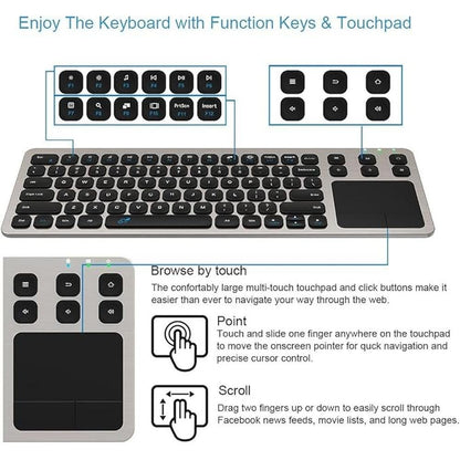 Arteck Keyboard: Arteck 2.4G Wireless Touch TV Keyboard – Side View