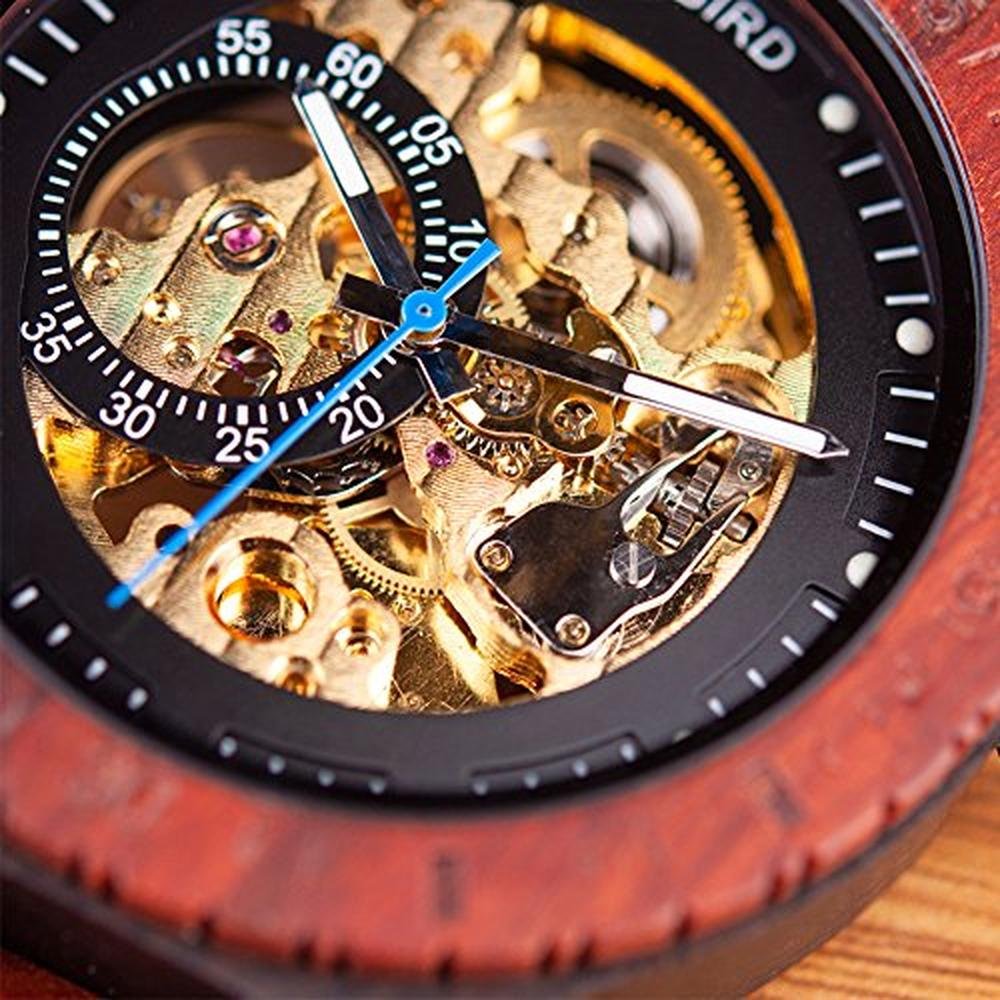 BOBO BIRD Mens Wooden Watch: Luxury Mechanical Timepiece – In Use