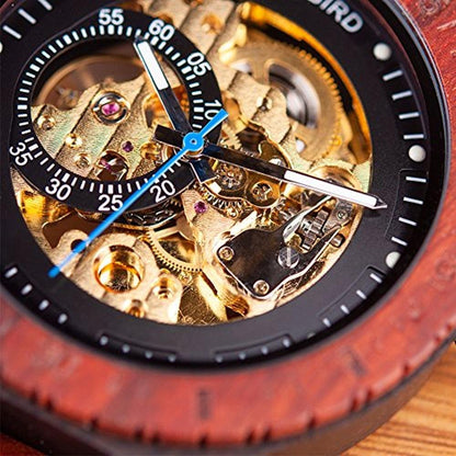 BOBO BIRD Mens Wooden Watch: Luxury Mechanical Timepiece – In Use