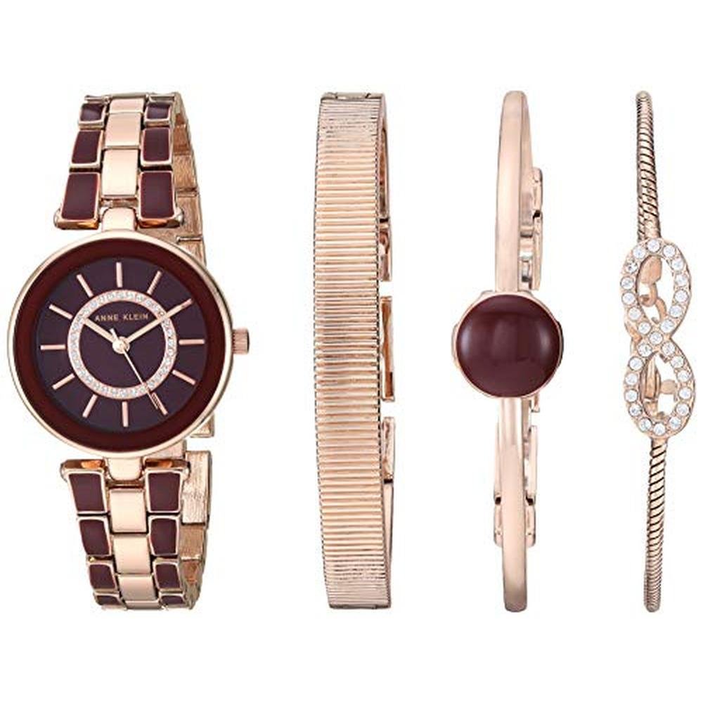 Anne Klein Women's Premium Crystal Accented Watch and – Front View