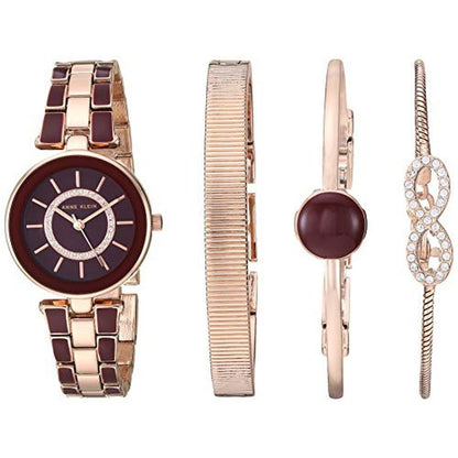 Anne Klein Women's Premium Crystal Accented Watch and – Front View