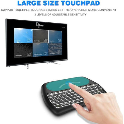 Wireless Keyboard Touchpad: D8 Mini Colorful Backlit Small – Close-up Detail