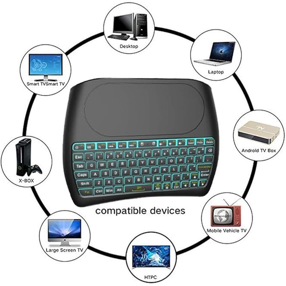 Wireless Keyboard Touchpad: D8 Mini Colorful Backlit Small – Packaging