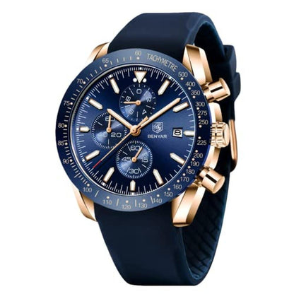 Watch Men: BY BENYAR Analog Quartz Chronograph Waterproof – Front View