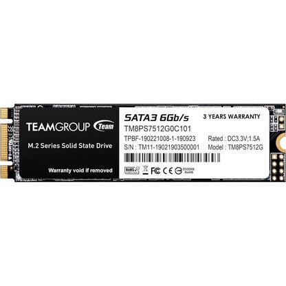 Teamgroup MS30 512GB SSD: Ultra-Fast M.2 2280 SATA III – Front View