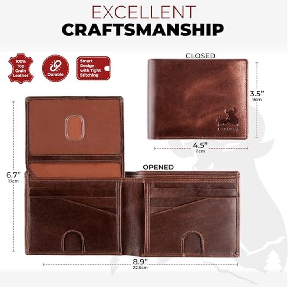 BULL GUARD Mens RFID Blocking Bifold Wallet Soft Genuine – In Use