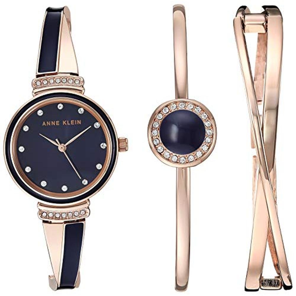 High-End Anne Klein Women's AK-3292NVST Premium Crystal – Front View