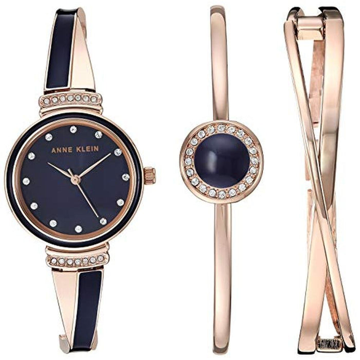High-End Anne Klein Women's AK-3292NVST Premium Crystal – Front View