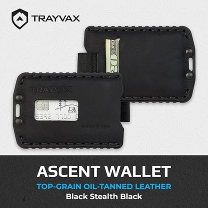 Wallet Black: Trayvax Ascent Wallet RFID Front Pocket Money – Side View