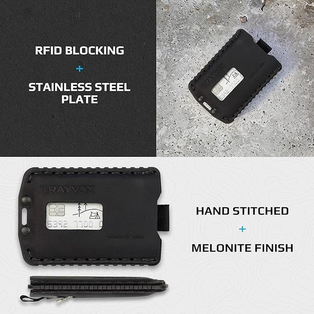 Wallet Black: Trayvax Ascent Wallet RFID Front Pocket Money – In Use