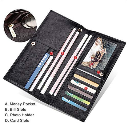 LAORENTOU Genuine Leather Wallet for Men – Close-up Detail