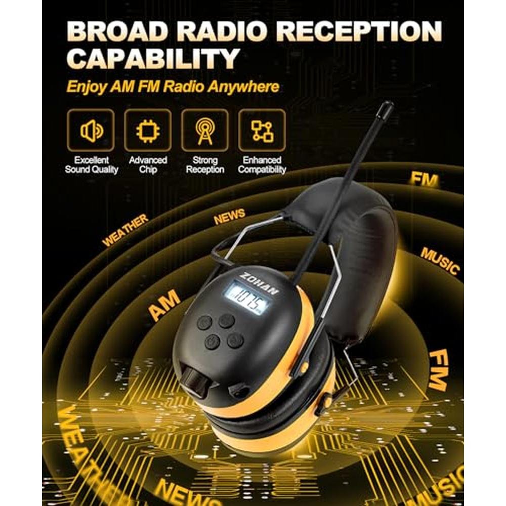 Ear Zohan: ZOHAN EM042 AM/FM Radio Headphone with Digital – Side View