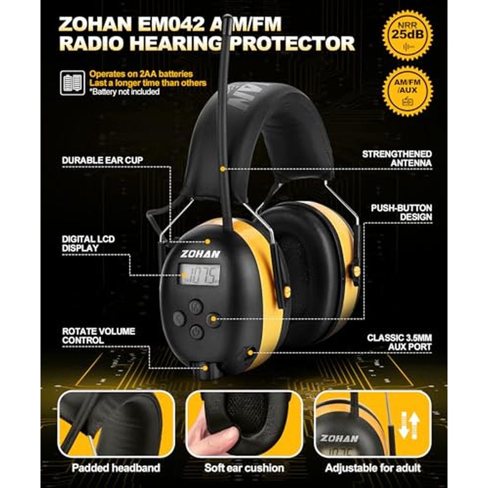 Ear Zohan: ZOHAN EM042 AM/FM Radio Headphone with Digital – In Use