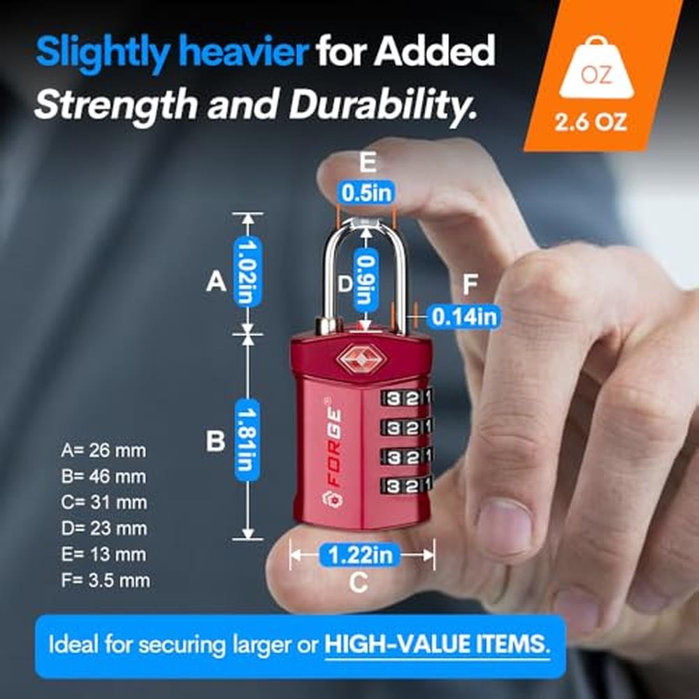 Travel Lockers: Forge TSA Approved Luggage Locks – Close-up Detail
