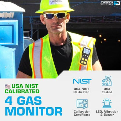 USA NIST Calibrated 4 Gas Monitor by Forensics – Side View