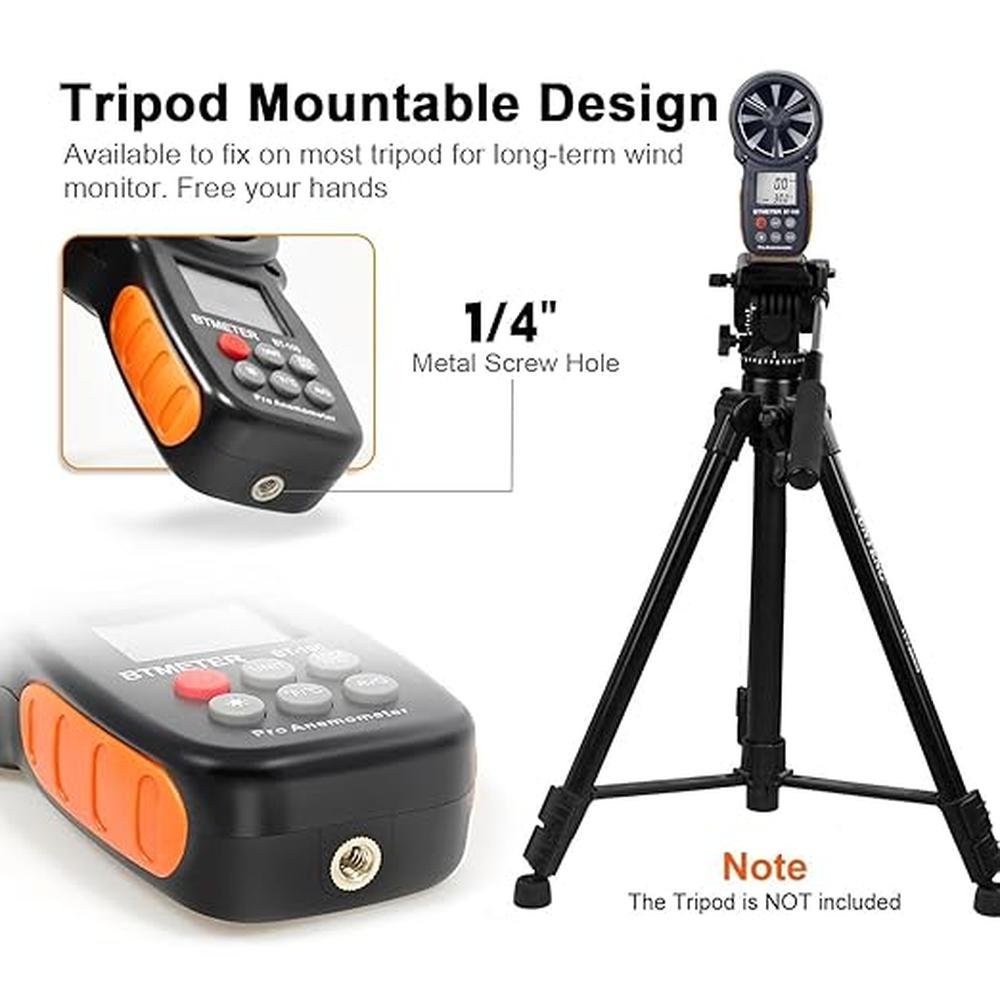 Wind Speed Meter: BTMETER BT-100 Handheld Anemometer – Close-up Detail