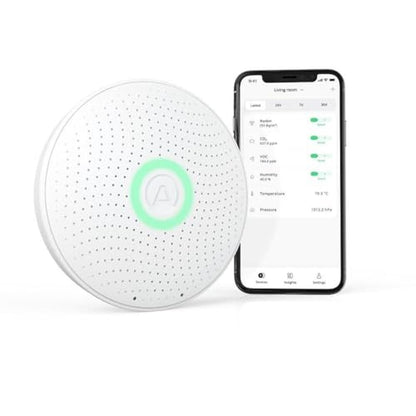 Airthings 2930 Wave Plus: Radon & Air Quality Monitor – Front View
