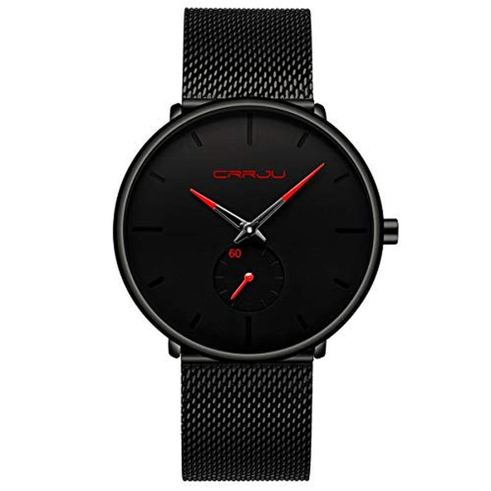Fizili Men's Watch: Ultra-Thin Minimalist Stainless Steel – Front View