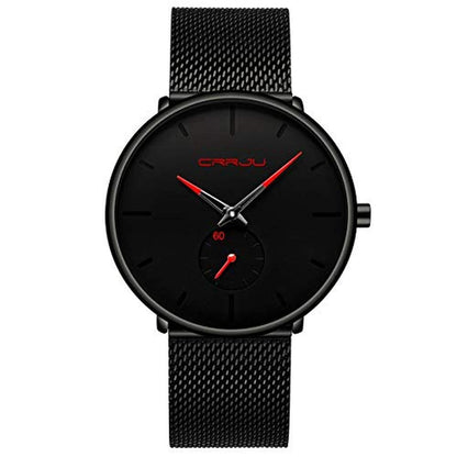 Fizili Men's Watch: Ultra-Thin Minimalist Stainless Steel – Front View