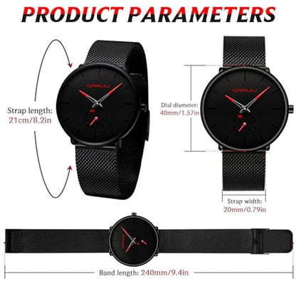 Fizili Men's Watch: Ultra-Thin Minimalist Stainless Steel – In Use