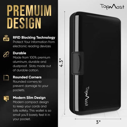 TopMost Aluminum Wallet: Card Case Wallet – Side View