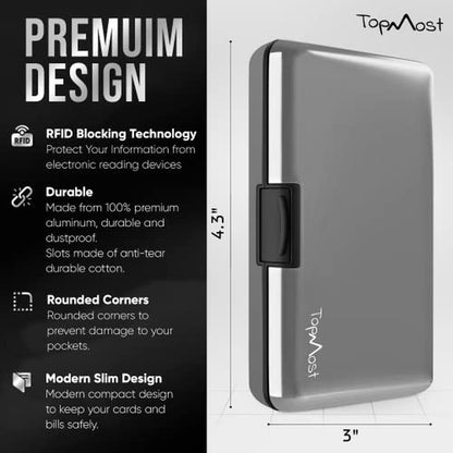 Wallet Topmost: Aluminum Wallet Card Case – Side View