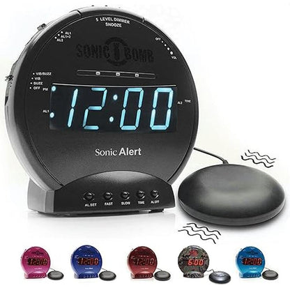 Sonic Alarm: Sonic Alert Sonic Bomb Dual Alarm Clock with – Front View