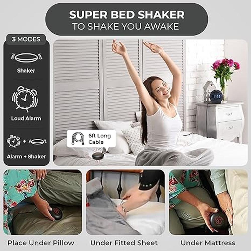 Sonic Alarm: Sonic Alert Sonic Bomb Dual Alarm Clock with – Side View