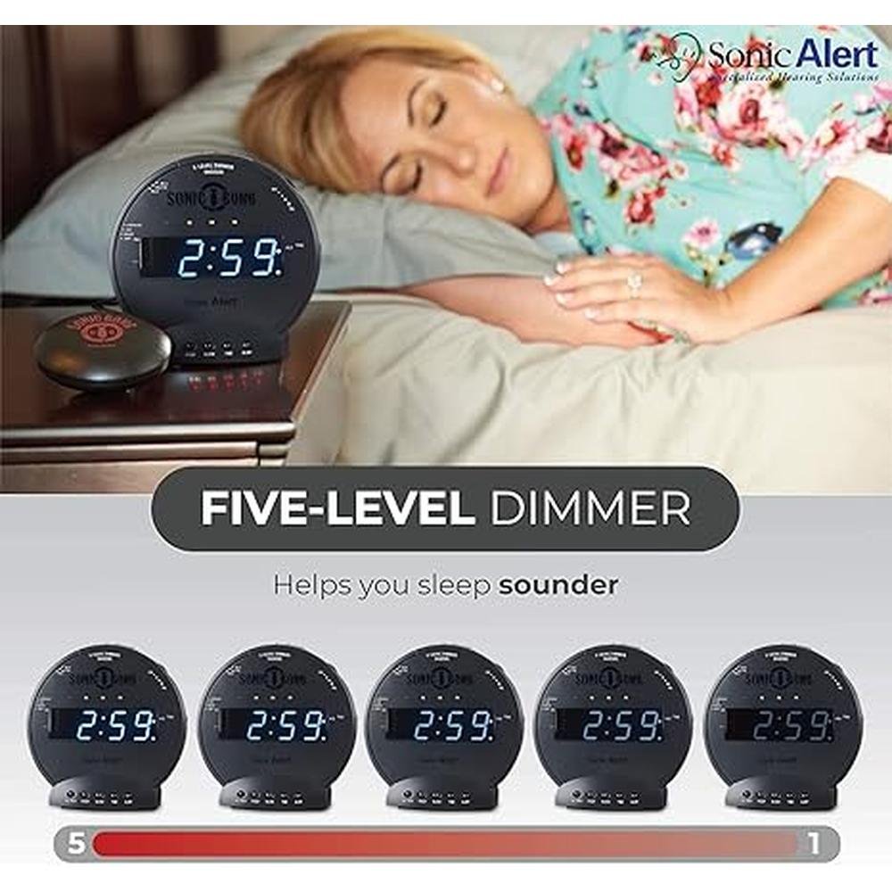 Sonic Alarm: Sonic Alert Sonic Bomb Dual Alarm Clock with – Close-up Detail