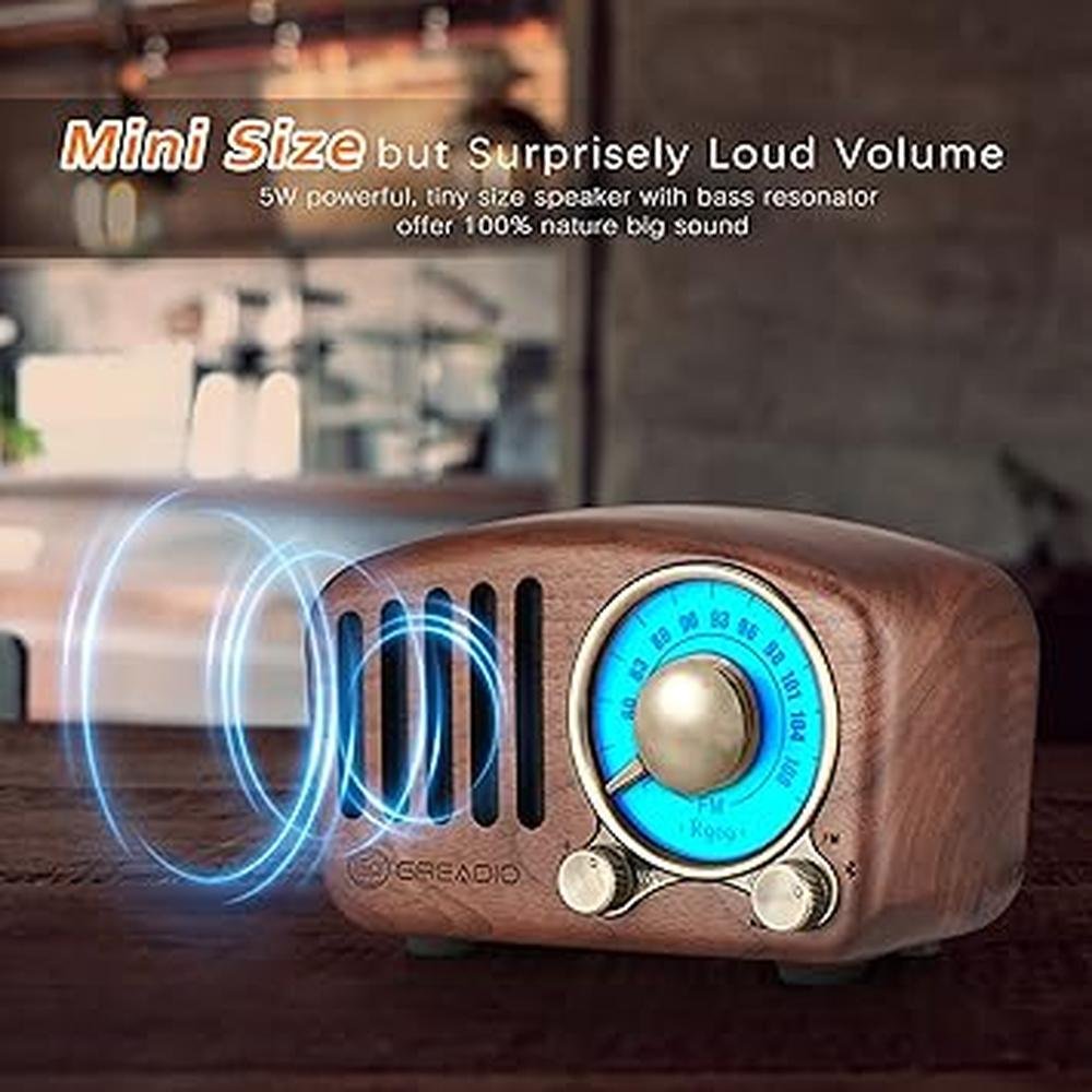 Bluetooth Radio: Vintage Greadio Walnut Wood Bluetooth – Packaging