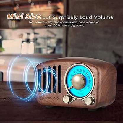 Bluetooth Radio: Vintage Greadio Walnut Wood Bluetooth – Packaging