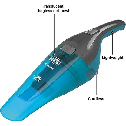 Black Decker Handheld Vacuum: Black Decker HNVC215BW52 – Side View