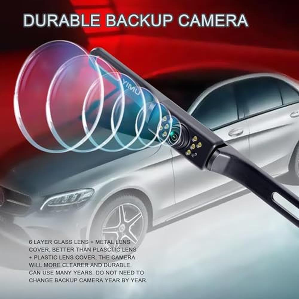 Rear Camera: YIMU Car Backup Camera with 7 LED Lights – Close-up Detail