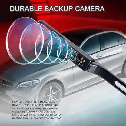 Rear Camera: YIMU Car Backup Camera with 7 LED Lights – Close-up Detail
