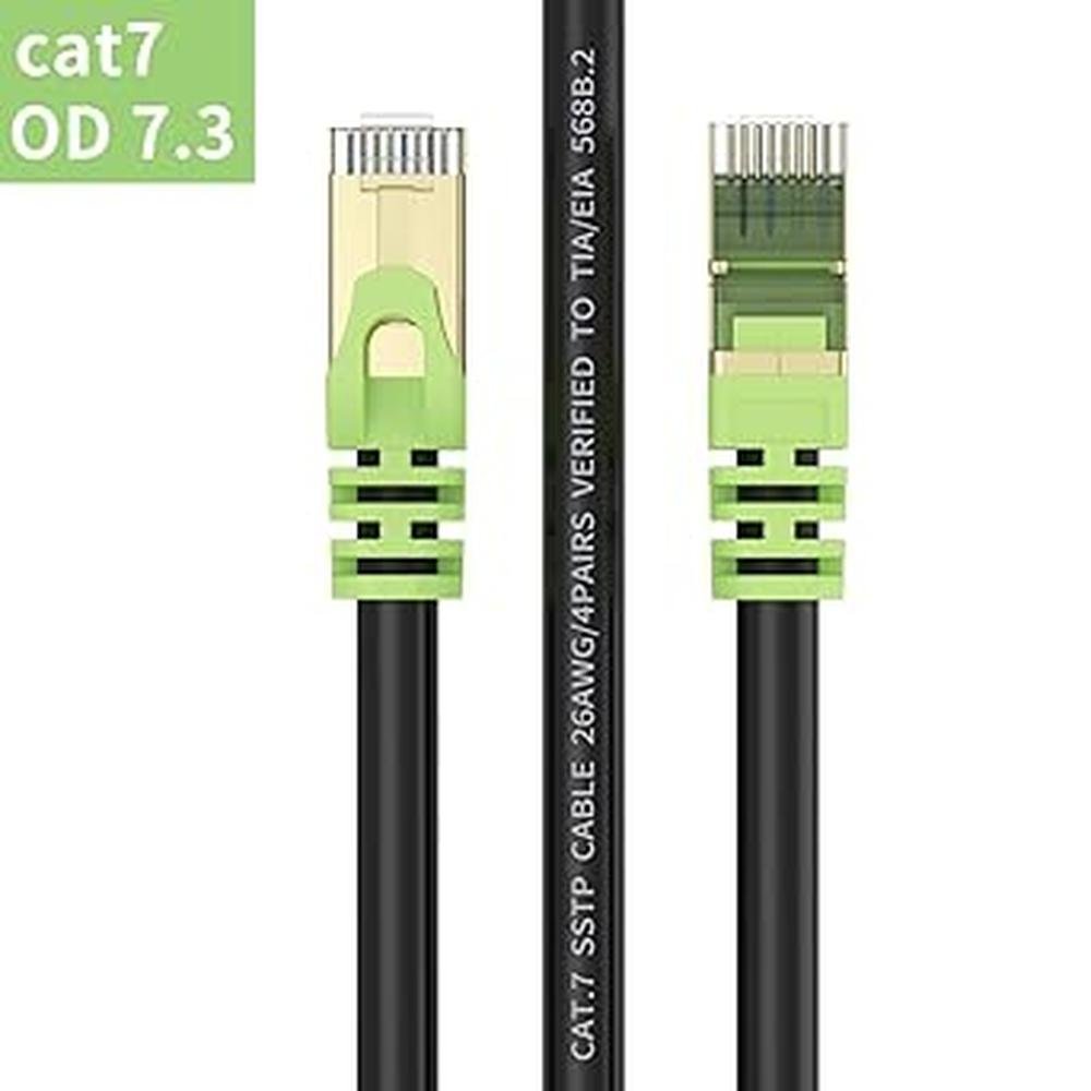 Outdoor Cat 7 Ethernet Cable: XXONE 25ft 26AWG Heavy Duty – Side View